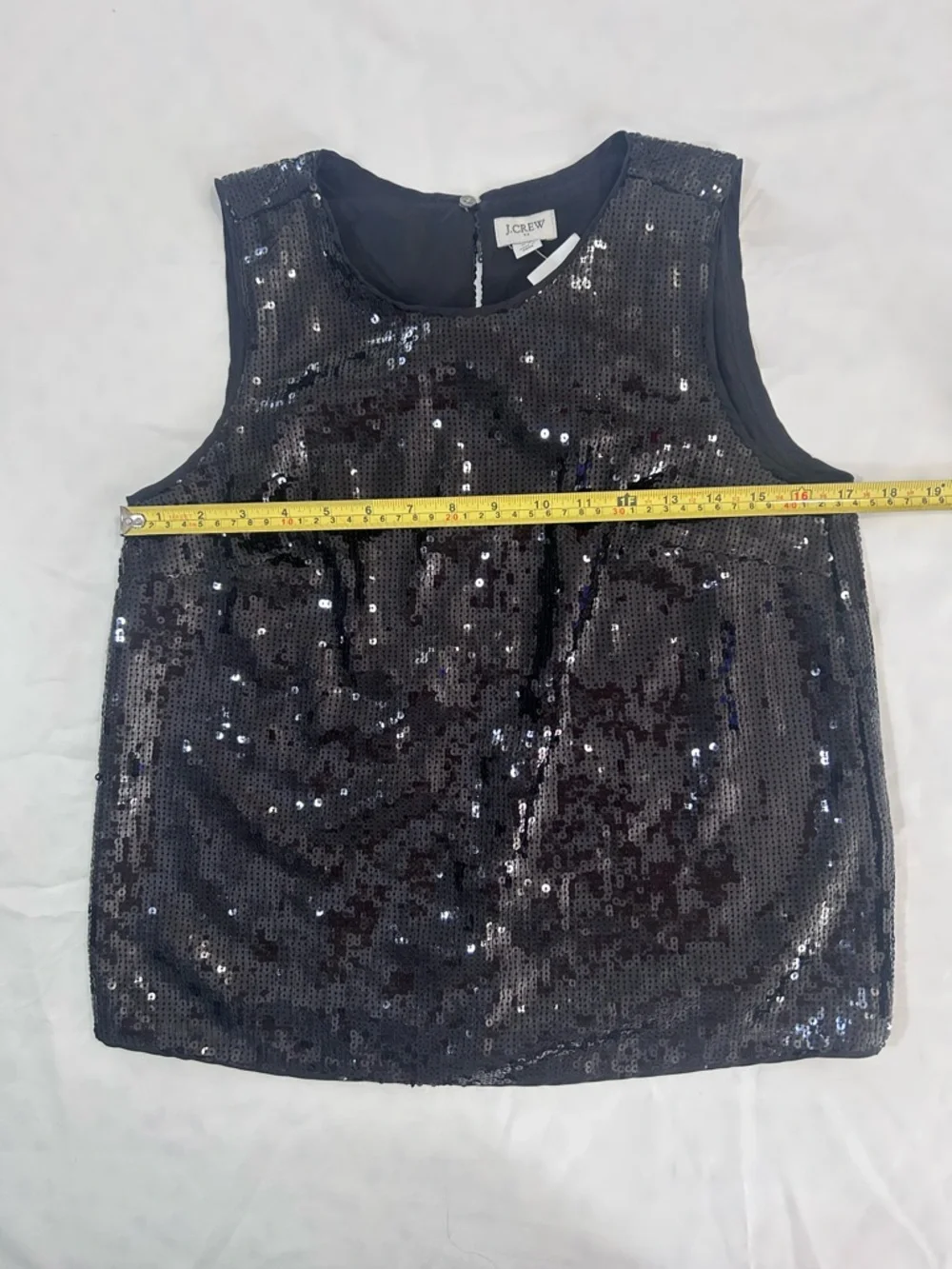 J.Crew jet black sequin sleeveless evening top. XS